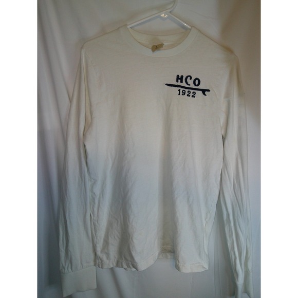 Hollister HCO Long‎ Sleeve Graphic T-Shirt Surf Style White Large - Picture 1 of 3